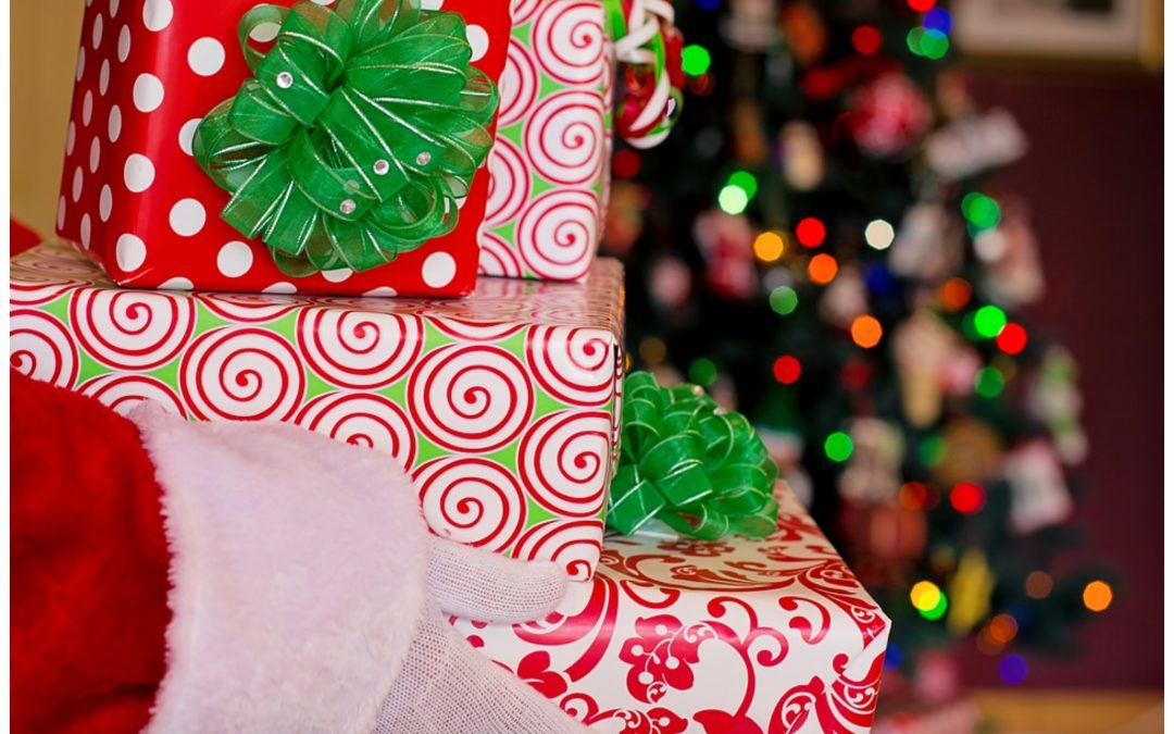 Santa delivering presents