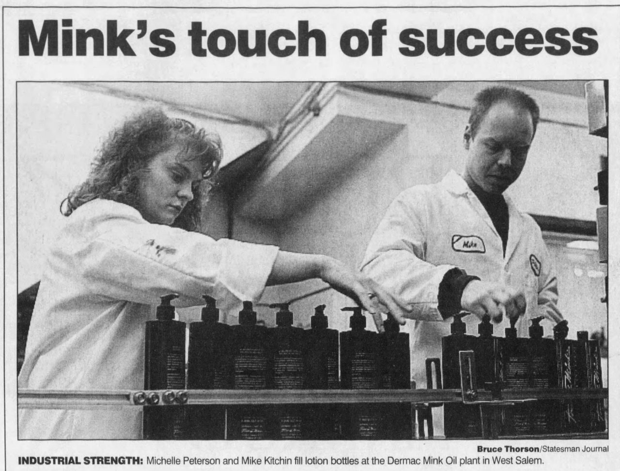 "Mink's touch of success" newspaper article